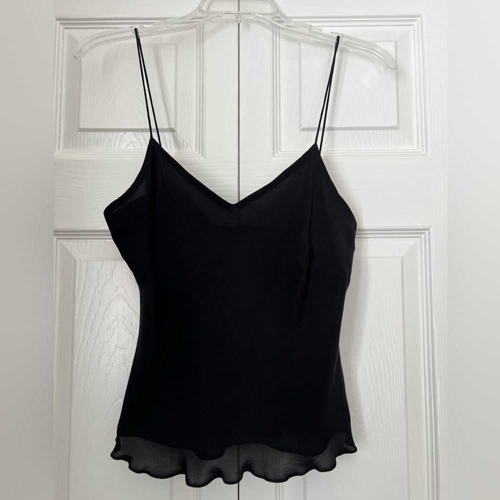 Black Sheer Camisole w/ Spaghetti Straps, Size10